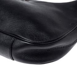 Pre Owned Salvatore Ferragamo Black Leather Gancini Romana Hobo