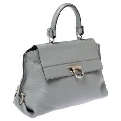 مملوكة مسبقًا حقيبة سالفاتوري فيراغامو سوفيا جلد رصاصي بيد علوية