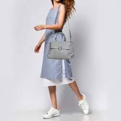 مملوكة مسبقًا حقيبة سالفاتوري فيراغامو سوفيا جلد رصاصي بيد علوية