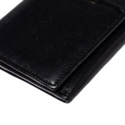 Salvatore Ferragamo Black Leather Bow Wallet