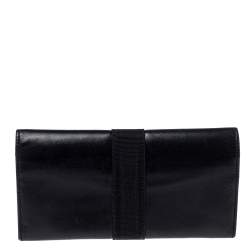Salvatore Ferragamo Black Leather Bow Wallet