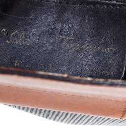 Pre Owned حقيبة كتف سالفاتوري فيراغامو جلد منقوش أسود / بني