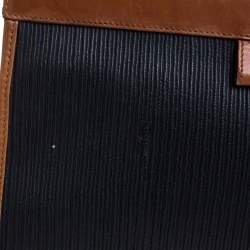 Pre Owned حقيبة كتف سالفاتوري فيراغامو جلد منقوش أسود / بني