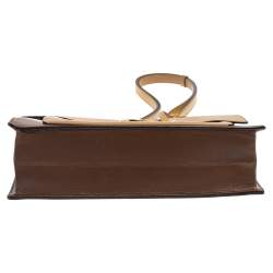 Pre Owned Salvatore Ferragamo Tri Color Leather Marisol Top Handle Bag