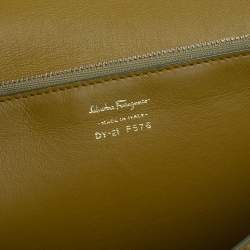Pre Owned Salvatore Ferragamo Tri Color Leather Marisol Top Handle Bag