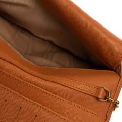 Salvatore Ferragamo Orange Leather Miss Vara Wallet On Chain