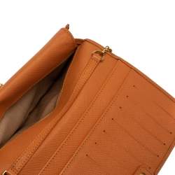 Salvatore Ferragamo Orange Leather Miss Vara Wallet On Chain