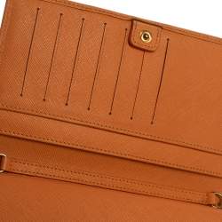 Salvatore Ferragamo Orange Leather Miss Vara Wallet On Chain
