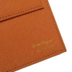 Salvatore Ferragamo Orange Leather Miss Vara Wallet On Chain