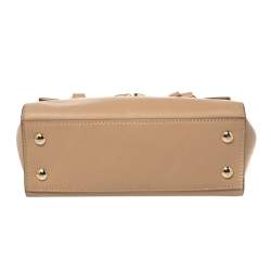 Salvatore Ferragamo Beige Leather Mara Satchel