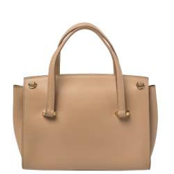 Salvatore Ferragamo Beige Leather Mara Satchel