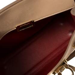 Salvatore Ferragamo Beige Leather Mara Satchel