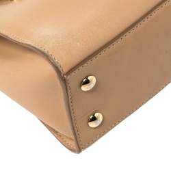 Salvatore Ferragamo Beige Leather Mara Satchel