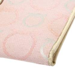 Salvatore Ferragamo Pink/Cream Gancini Canvas and Leather Wallet