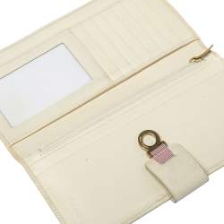 Salvatore Ferragamo Pink/Cream Gancini Canvas and Leather Wallet