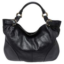 Pre Owned Salvatore Ferragamo Black Leather Tote