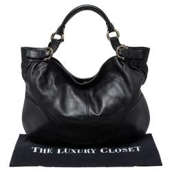 Pre Owned Salvatore Ferragamo Black Leather Tote