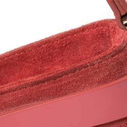 Pre Owned Salvatore Ferragamo Pink Suede And Leather Shoulder Bag