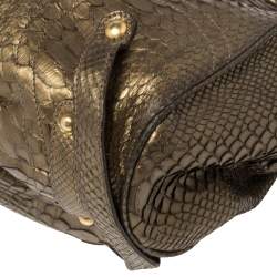 Salvatore Ferragamo Gold Python Shoulder Bag