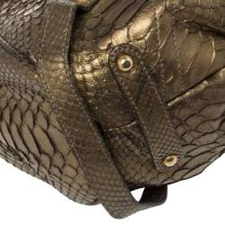 Salvatore Ferragamo Gold Python Shoulder Bag