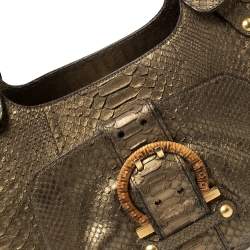 Salvatore Ferragamo Gold Python Shoulder Bag