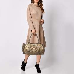 Salvatore Ferragamo Gold Python Shoulder Bag