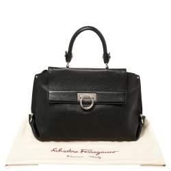 مملوكة مسبقًا Salvatore Ferragamo Black Leather Medium Sofia Top Handle Bag