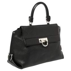 مملوكة مسبقًا Salvatore Ferragamo Black Leather Medium Sofia Top Handle Bag