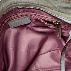 Pre Owned Salvatore Ferragamo Blue Leather and Suede Shoulder Bag