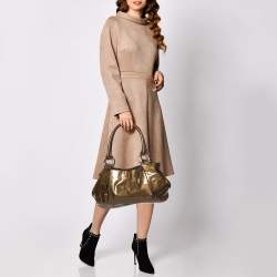 Salvatore Ferragamo Olive Green Patent Leather Shoulder Bag