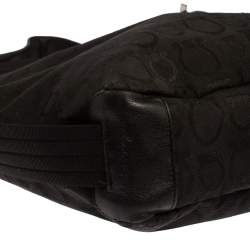 Salvatore Ferragamo Black Monogram Canvas and Leather Hobo