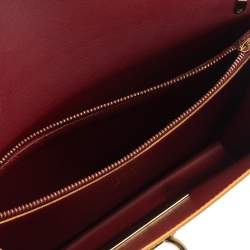 Pre Owned Salvatore Ferragamo Yellow Leather Gancini Clutch