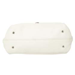 Pre Owned Salvatore Ferragamo White Leather Medium Sofia Top Handle Bag