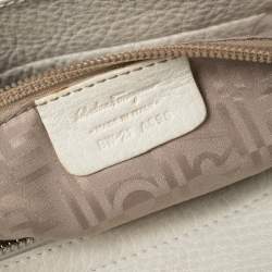 Pre Owned Salvatore Ferragamo White Leather Medium Sofia Top Handle Bag