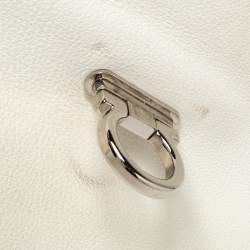 Pre Owned Salvatore Ferragamo White Leather Medium Sofia Top Handle Bag