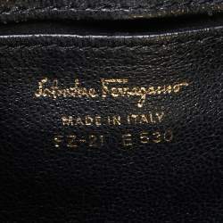 Pre Owned Salvatore Ferragamo Black Leather and Suede Medium Sofia Top Handle Bag