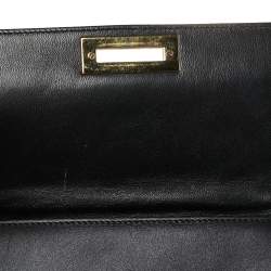Pre Owned Salvatore Ferragamo Black Leather and Suede Medium Sofia Top Handle Bag