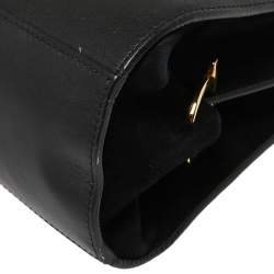 Pre Owned Salvatore Ferragamo Black Leather and Suede Medium Sofia Top Handle Bag