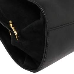 Pre Owned Salvatore Ferragamo Black Leather and Suede Medium Sofia Top Handle Bag