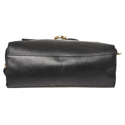 Pre Owned Salvatore Ferragamo Black Leather and Suede Medium Sofia Top Handle Bag