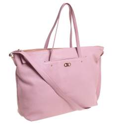 Pre Owned Salvatore Ferragamo Pink Leather Mika Tote