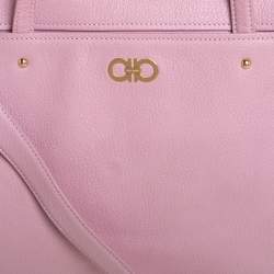Pre Owned Salvatore Ferragamo Pink Leather Mika Tote