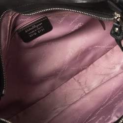 Pre Owned Salvatore Ferragamo Black Nubuck and Leather Front Pocket Hobo