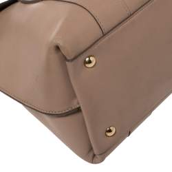 Pre Owned Salvatore Ferragamo Beige Leather Satchel