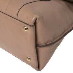 Pre Owned Salvatore Ferragamo Beige Leather Satchel