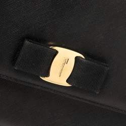 Salvatore Ferragamo Black Leather Vara Bow Chain Bag