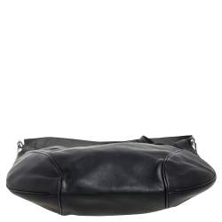 Salvatore Ferragamo Black Leather Drawstring Hobo