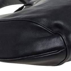 Salvatore Ferragamo Black Leather Drawstring Hobo