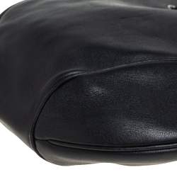 Salvatore Ferragamo Black Leather Drawstring Hobo
