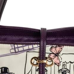 Pre Owned حقيبة يد سالفاتوري فيراغامو سحاب جلد ونايلون طباعة وشاح بيك متعدد الألوان 